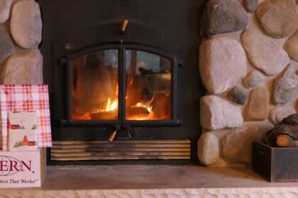 Fireplace with Logo